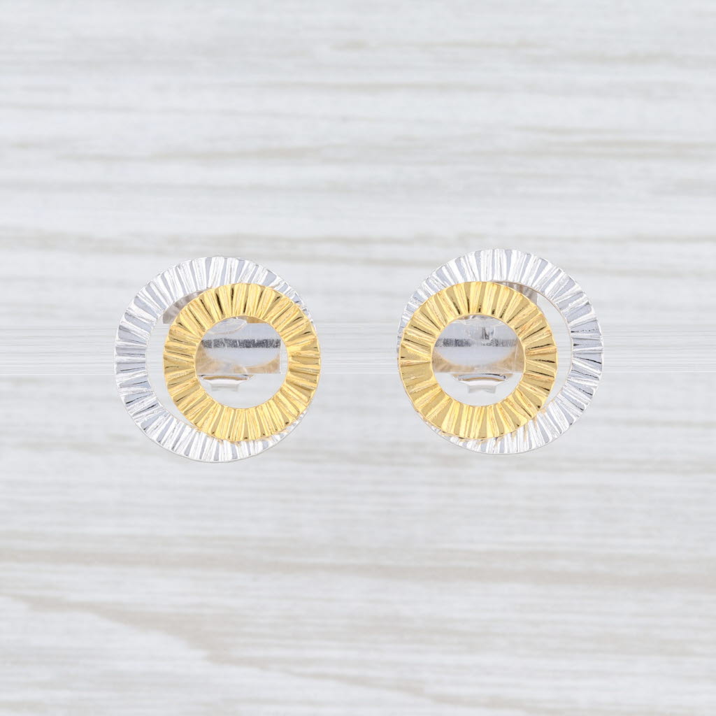 New Bastian Inverun Circles Earrings Sterling Silver Gold Plated 12851 Studs