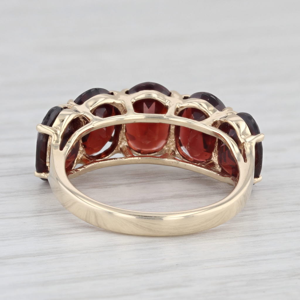 Light Gray 7ctw Garnet Ring 10k Yellow Gold Size 7 Oval 5-Stone