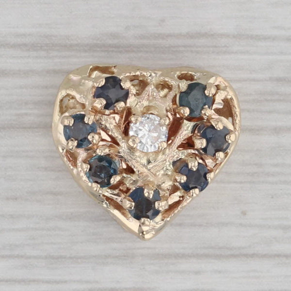 Richard Glatter 0.45ctw Sapphire Diamond Heart Slide Bracelet Charm 14k Gold