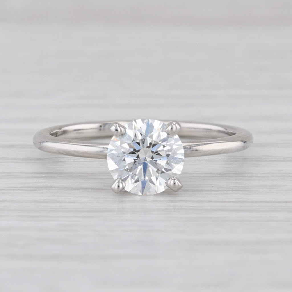 1.55ct IGI Lab Grown Round Diamond Solitaire Engagement Ring 14k White Gold Sz 9