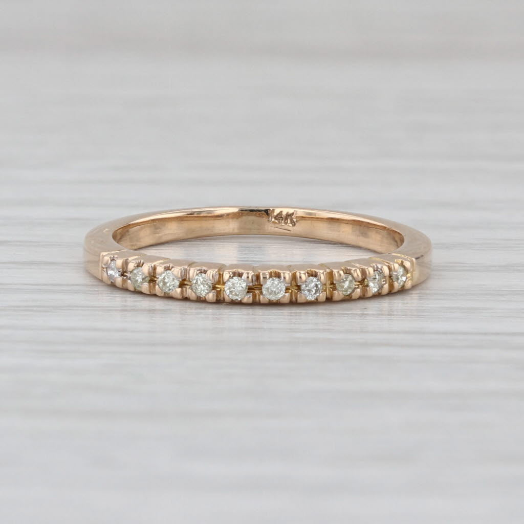 Diamond Wedding Band 14k Yellow Gold Stackable Size 6 Ring