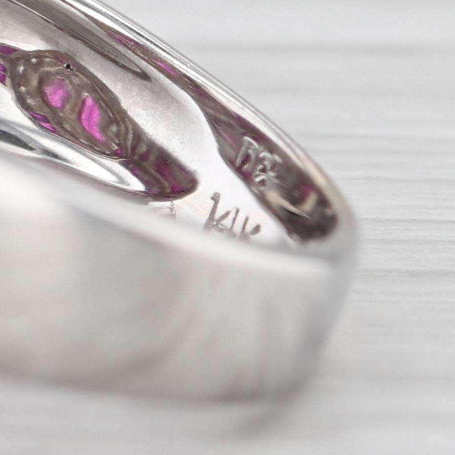 1.70ctw Ruby Diamond Ring 14k White Gold Size 6.5 Cocktail
