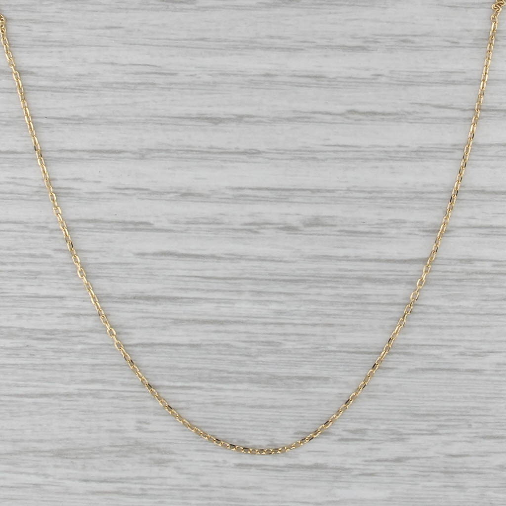 Cable Chain Necklace 18k Yellow Gold 15.75" 0.7mm