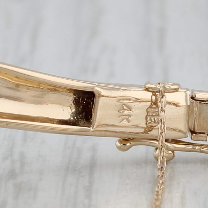 Gray 0.50ctw Diamond Bypass Bangle Bracelet 14k Yellow Gold 6.5"