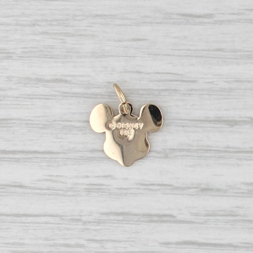 Smiley Mickey Mouse Face Charm 14k Gold Disney Cartoon Collectible Pendant