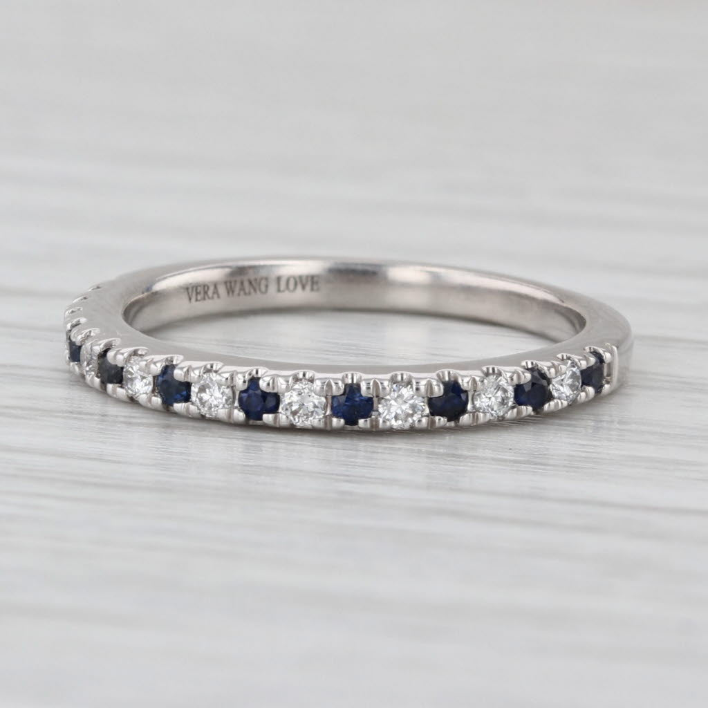 Vera Wang Love 0.29ctw Sapphire Diamond Band 14k Gold Stackable Wedding Ring