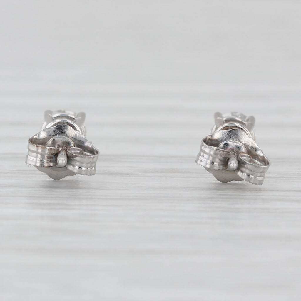0.32ctw Diamond Solitaire Stud Earrings 14k White Gold Round Studs