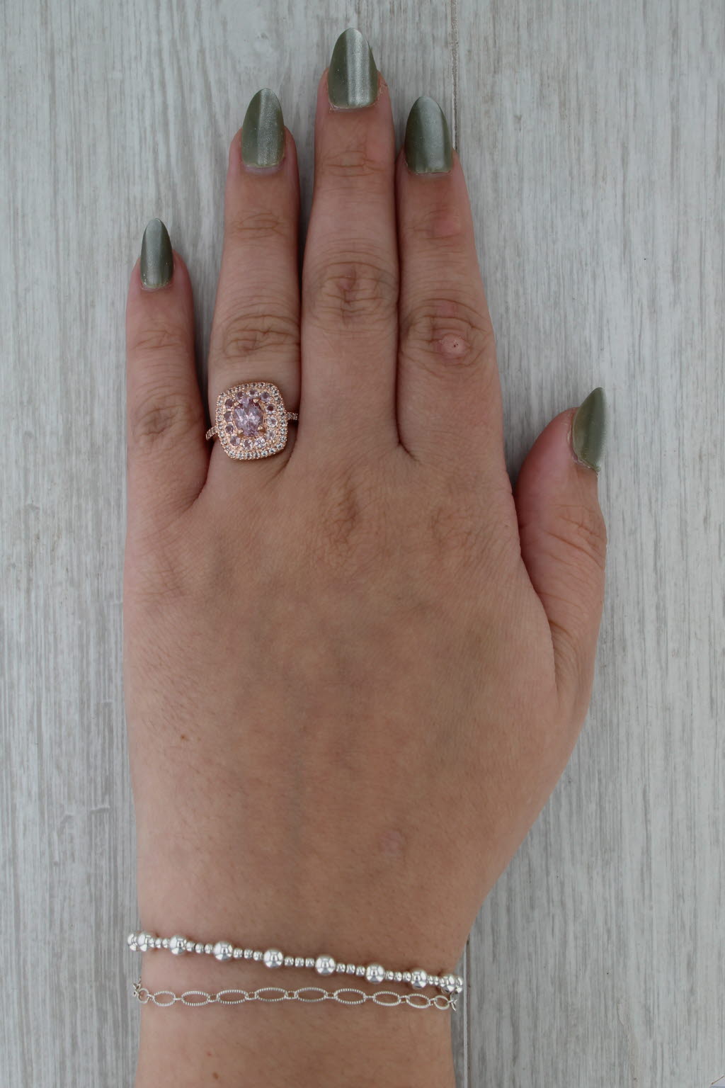 2.23ctw Brown Garnet Zircon Halo Ring 10k Rose Gold Size 6