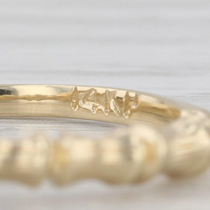 Bamboo Ring 14k Yellow Gold Size 4.75 Stackable Band