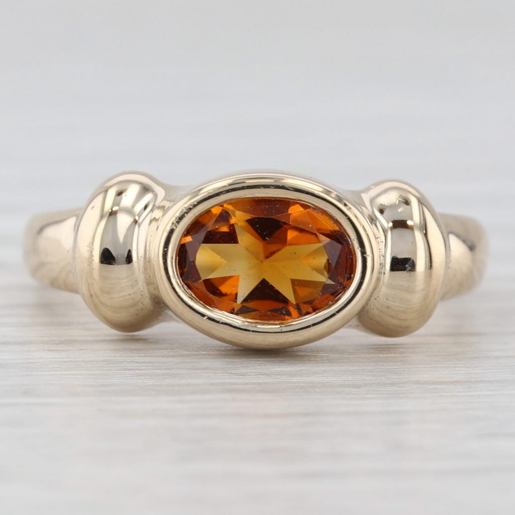 0.90ct Citrine Oval Solitaire Ring 14k Yellow Gold Size 6.25