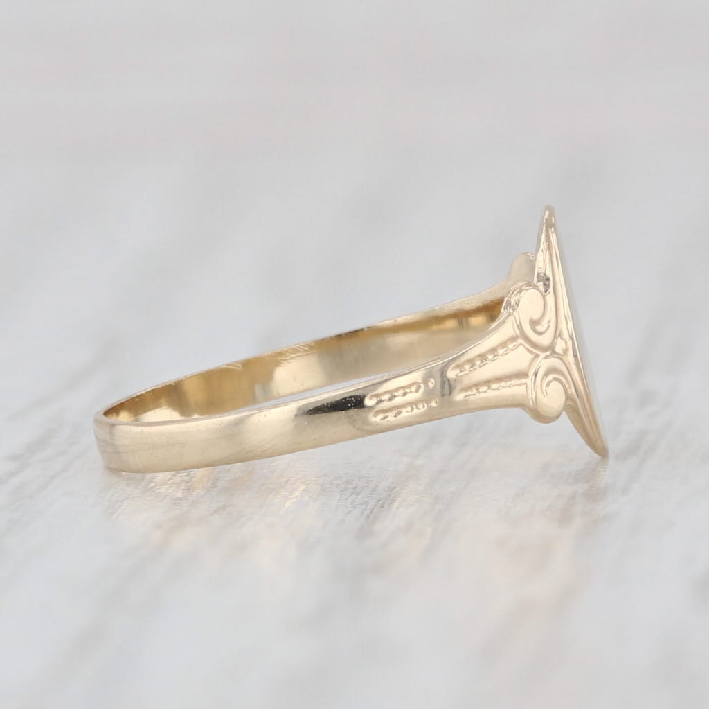 Vintage Engravable Signet Ring 10k Yellow Gold Size 4.25