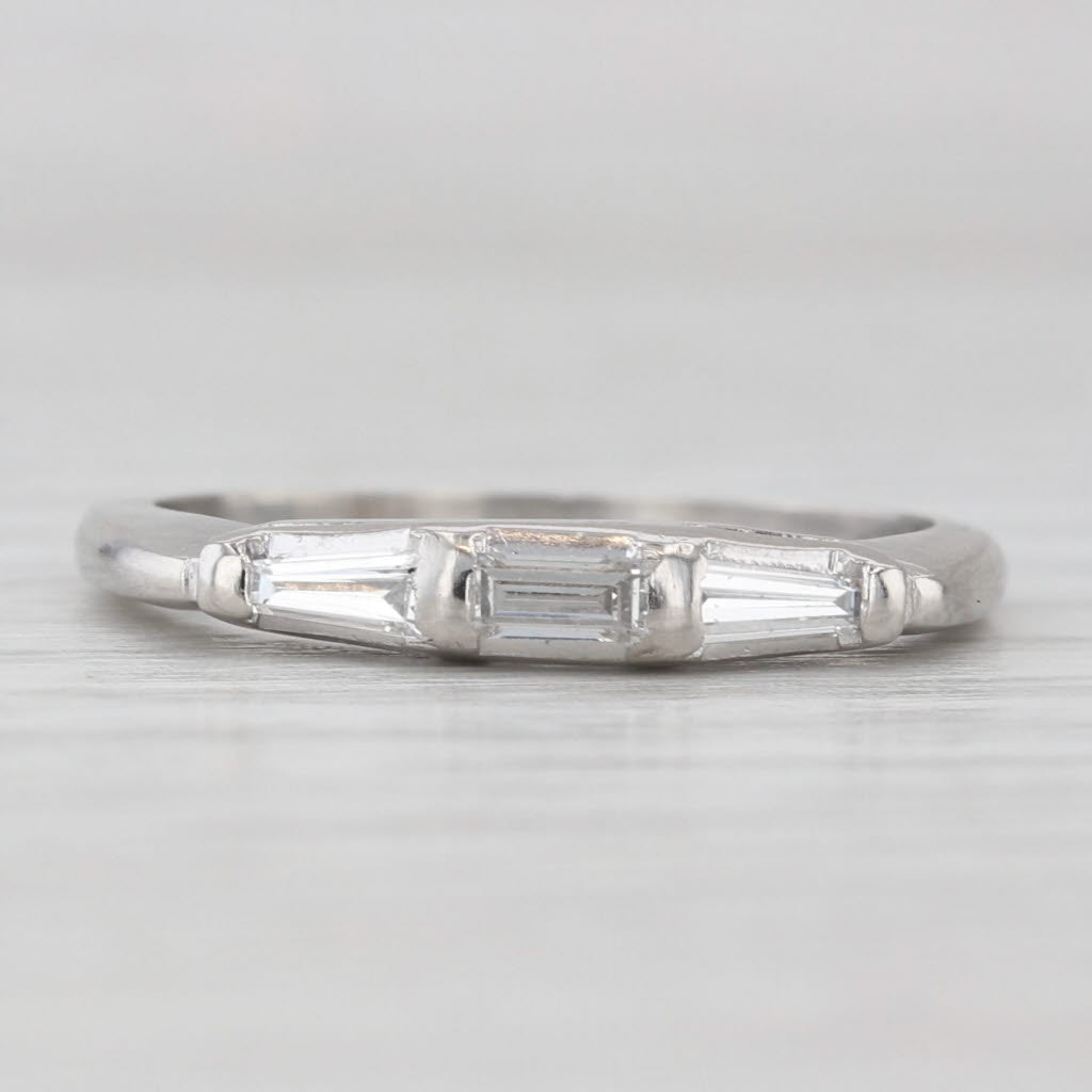 Light Gray 0.26ctw Diamond Wedding Anniversary Band Platinum Ring Size 6