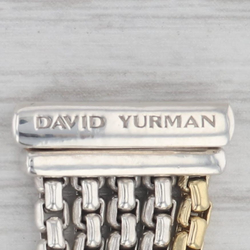 Gray David Yurman Multistrand Box Chain Bracelet Sterling Silver 18k Gold Pouch Cloth