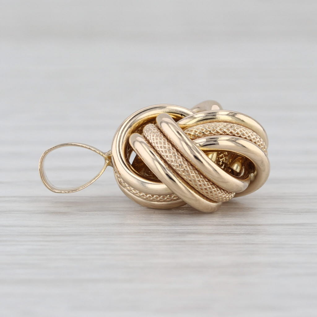 Vintage Love Knot Pendant 14k Yellow Gold Italian