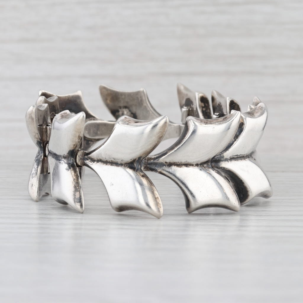 Vintage Lopaz Taxco Chevron V Link Bracelet Sterling Silver 6.5" 22.2mm