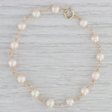 Cultured Pearl Chain Bracelet 14k Yellow Gold 7.5"