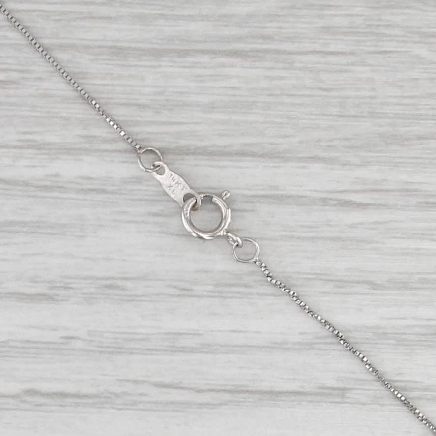 0.65ctw Diamond Floating Halo Pendant Necklace 14k White Gold 18" Box Chain