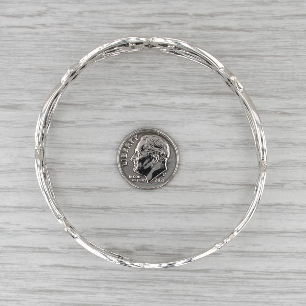 Openwork Bangle Sterling Silver Bracelet 7.25"