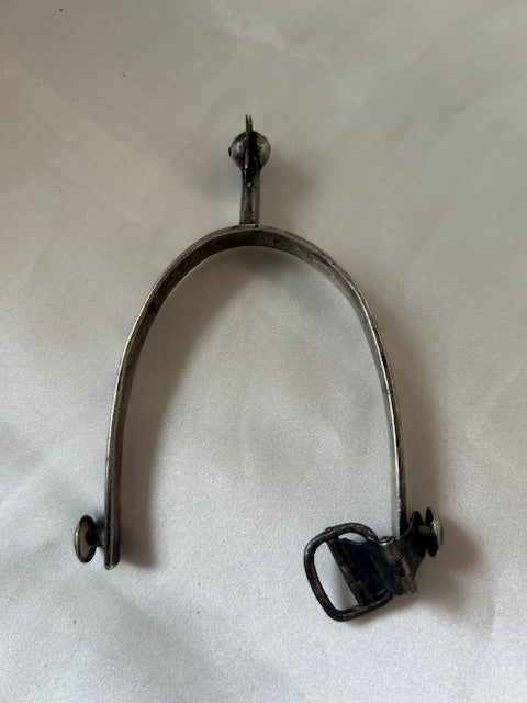 Dark Gray Antique Single Boot Spur 900 Silver Western Cowboy Accessory 900 Moving Parts