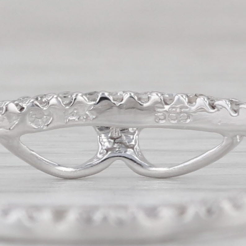 0.20ctw Diamond Eternity Circle Pendant 14k White Gold Floating Drop