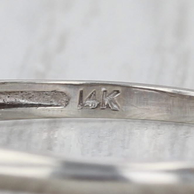 Vintage 0.10ctw Diamond Wedding Band 14k White Gold Stackable Ring Size 8.75