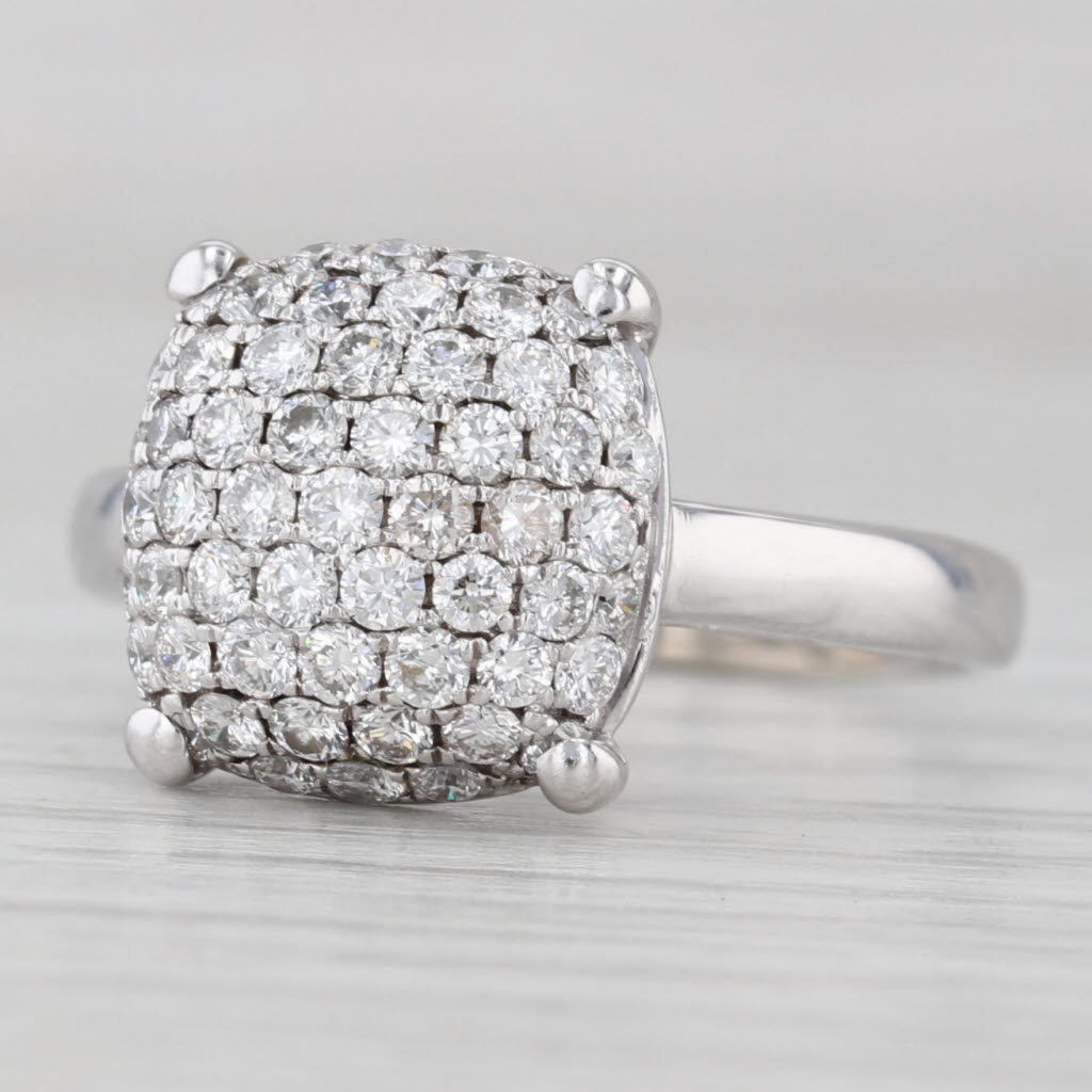 Light Gray 1ctw Diamond Cluster Ring 14k White Gold Size 7.5 VS2