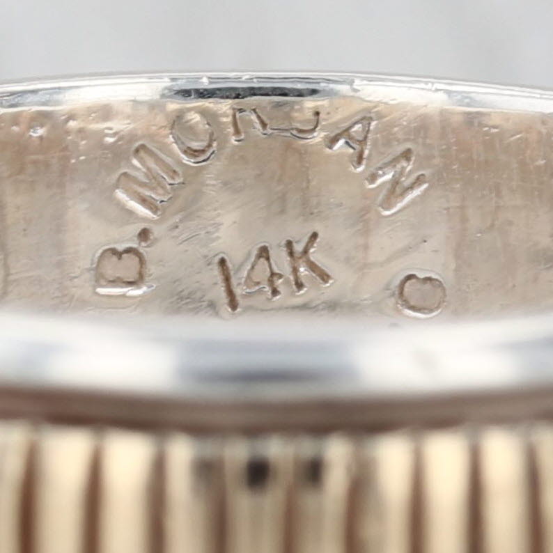 Vintage Navajo B Morgan Wedding Band 14k Gold Sterling Silver Native American