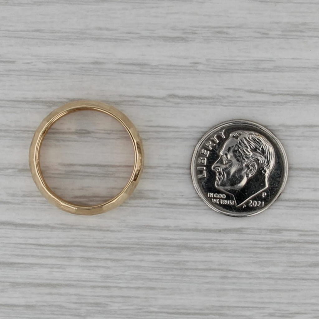 Beveled Pattern Band 14k Yellow Gold Size 7 Wedding Band Stackable