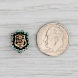 Light Gray Phi Kappa Psi Opal Shield Badge 14k Gold Enamel Fraternity Pin Antique 1904
