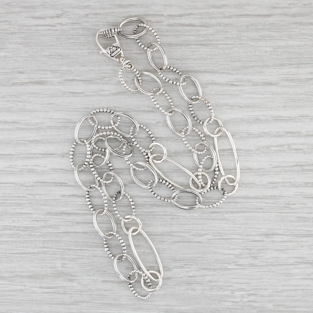 New Lagos Signature Caviar 20" 9.1mm Sterling Silver Cable Chain Lobster Clasp