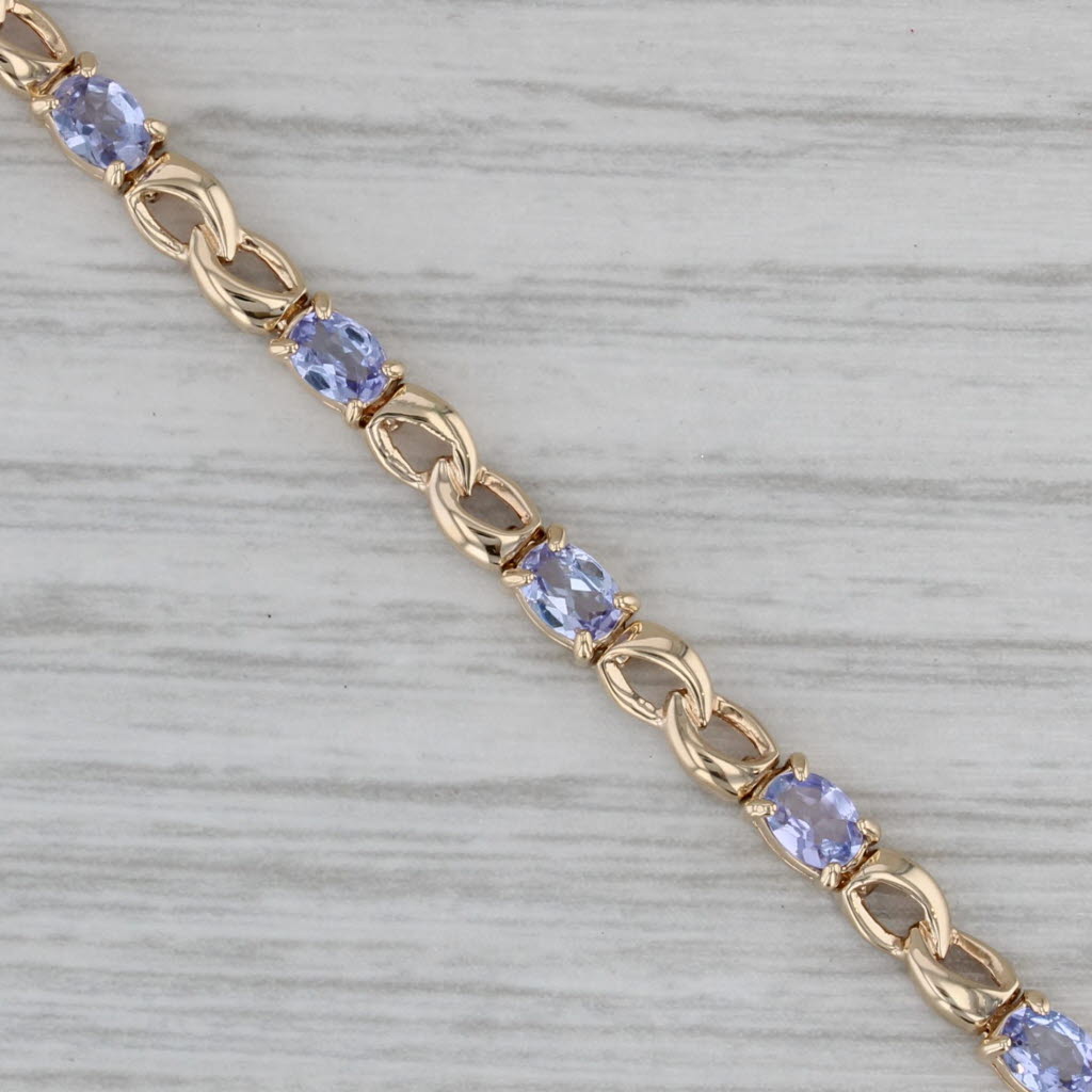 Gray 2.25ctw Tanzanite Tennis Bracelet 6.75" 10k Yellow Gold