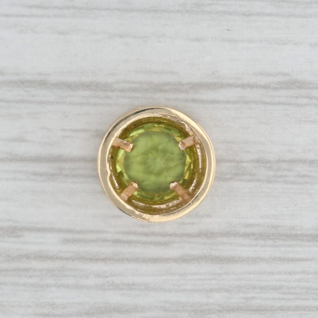 0.90ct Peridot Solitaire Slide Charm Pendant 14k Yellow Gold