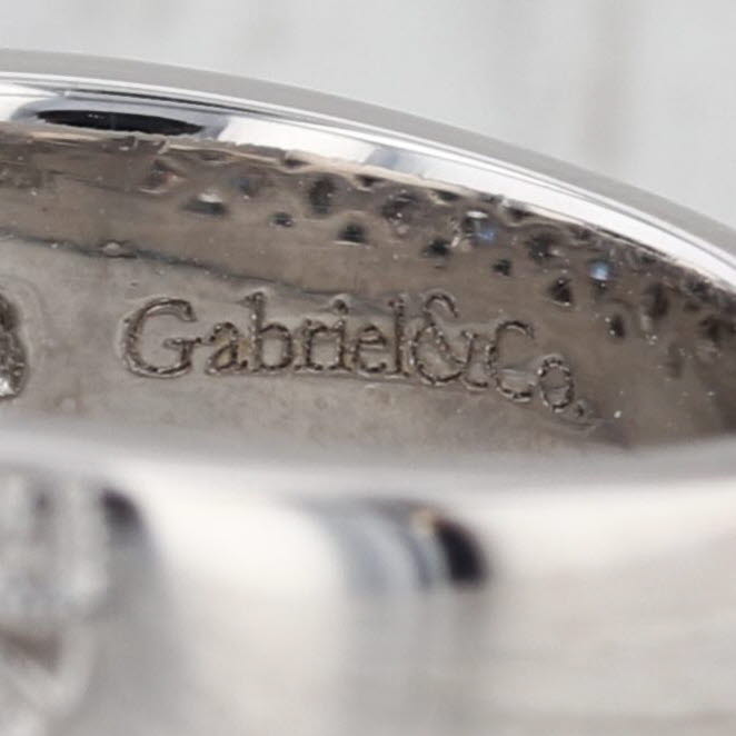 Gabriel & Co 0.77ctw Blue Sapphire Diamond Ring 14k White Gold Size 6.25-6.5