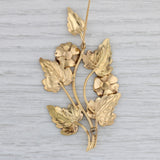 Large Leaf Brooch 12k Yellow Rose Green Gold Statement Brooch