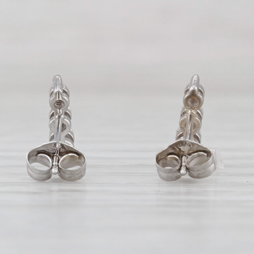0.20ctw 3-Stone Diamond Journey Stud Earrings 14k White Gold Studs