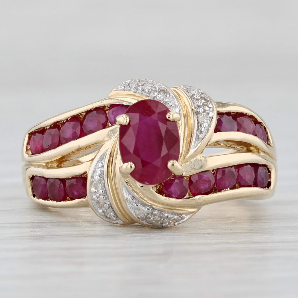 Light Gray 2.34ctw Oval Ruby Ring 14k Yellow Gold Size 7.25