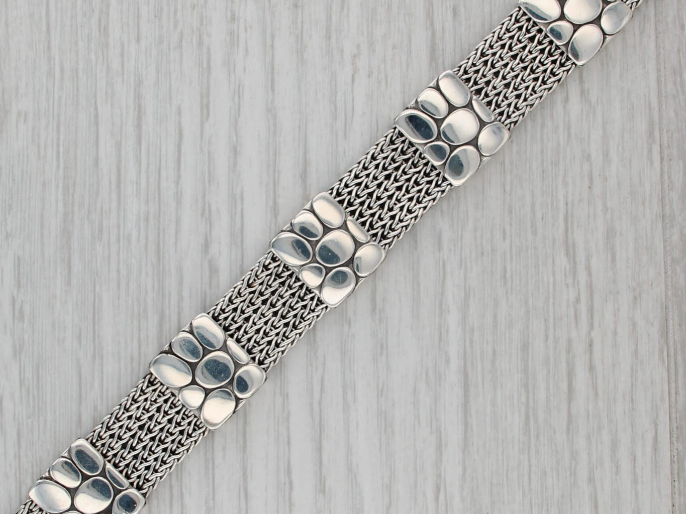 John Hardy Dragon Station Bracelet Sterling Silver 7" 17.2mm Snap Clasp