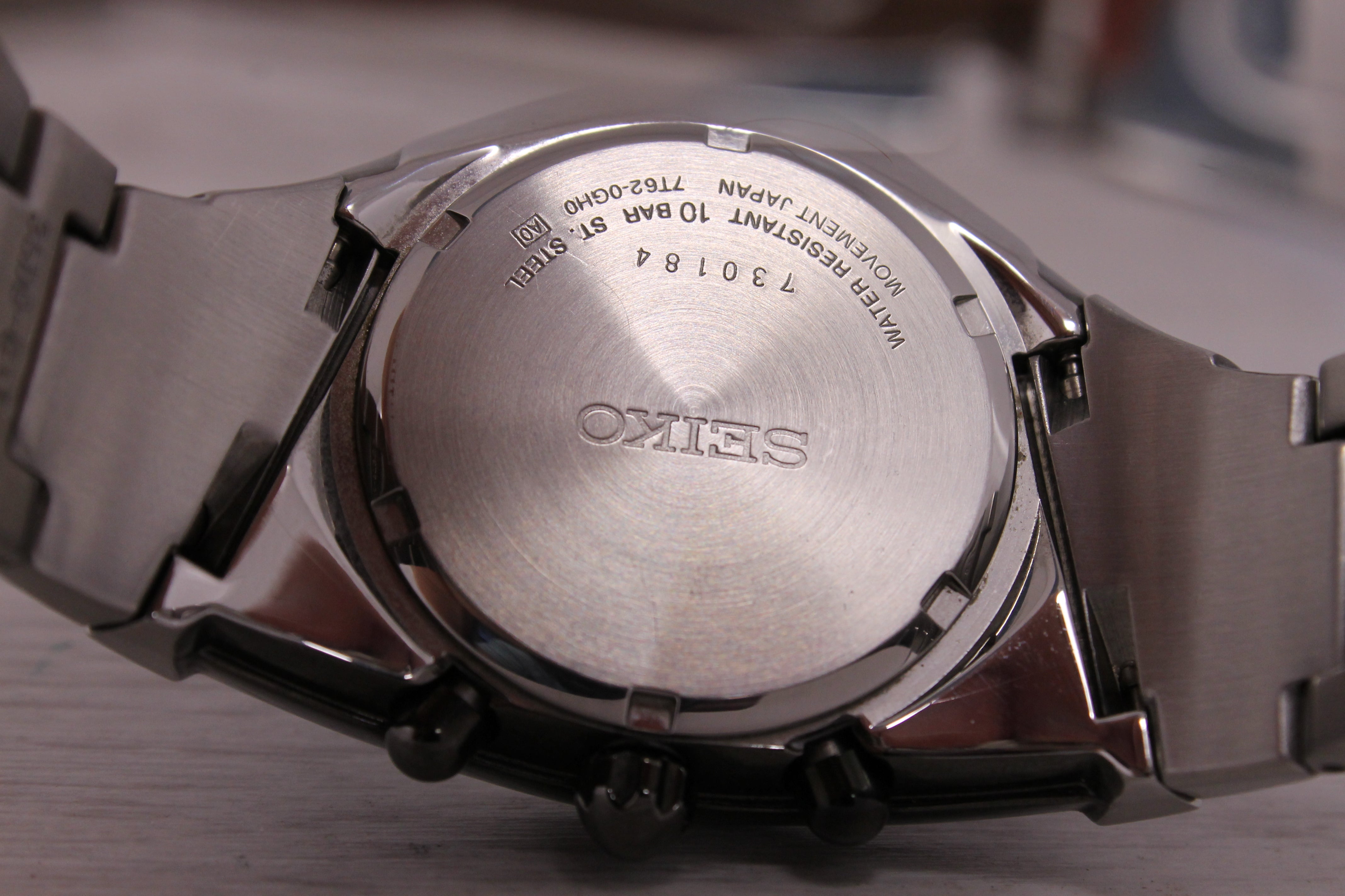 Seiko Elite Club 41mm Asymmetrical Chronograph Quartz Watch Steel Date 7T62-0GH0