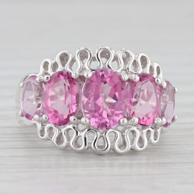 4.50ctw Pink Mystic Topaz Ring Sterling Silver Size 6