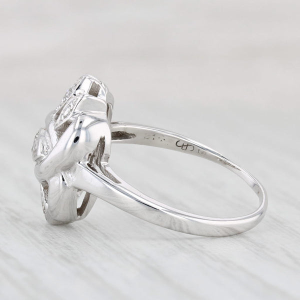 Light Gray Vintage 0.10ctw Diamond Ring 14k White Gold Size 6.75