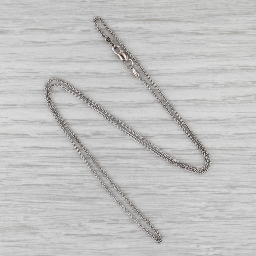 Wheat Chain Necklace 14k White Gold 18.25" 1.2mm