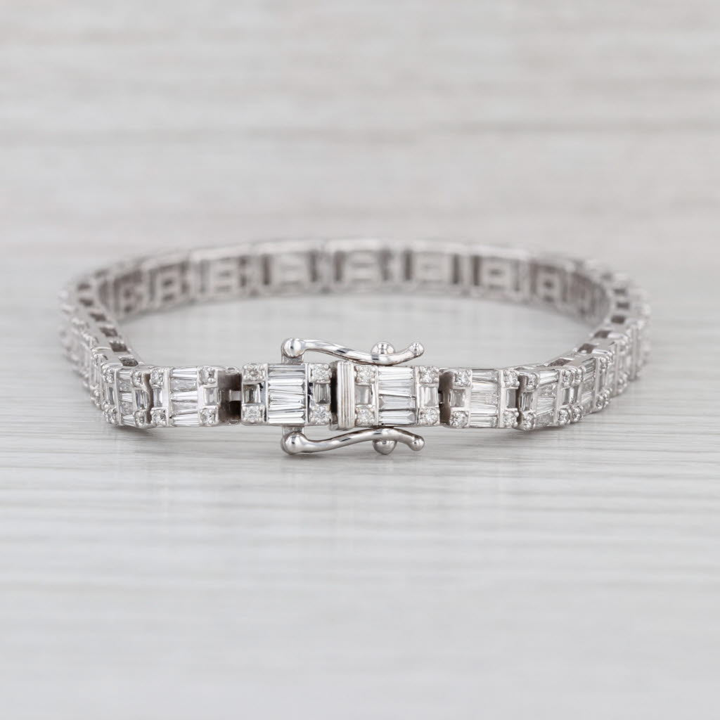 6.21ctw Diamond Tennis Bracelet 10k White Gold 8" 5.3mm