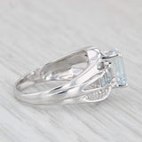 1.28ctw Aquamarine Diamond Ring 10k White Gold Size 5