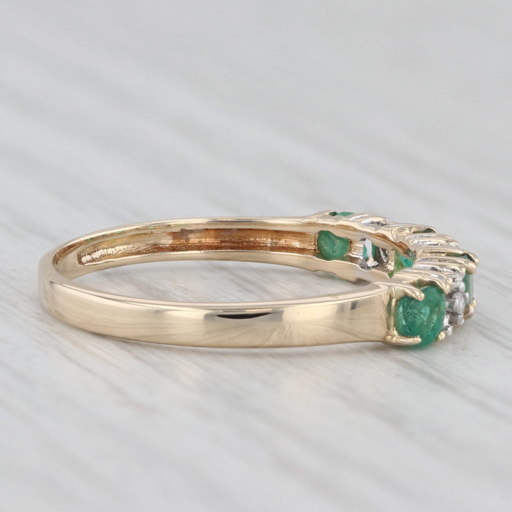 Light Gray 0.34ctw Emerald Diamond Ring 14k Yellow Gold Size 6.25 Stackable Wedding Band