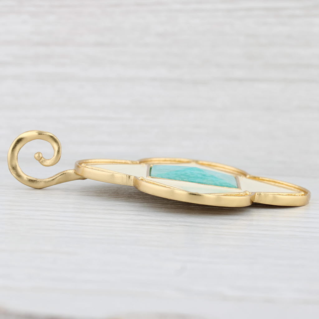 Light Gray New Stephanie Kantis Statement Pendant Brushed 24k Gold Plated Amazonite