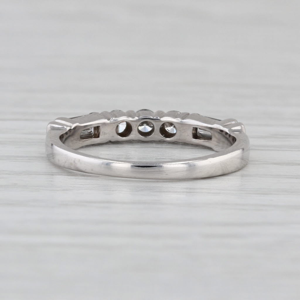 0.40ctw Diamond Wedding Band 18k White Gold Size 5 Stakable Anniversary Ring