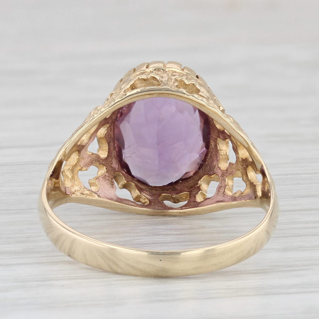 Light Gray 2.52ctw Oval Amethyst Solitaire Ring 9k Yellow Gold Size 6.25