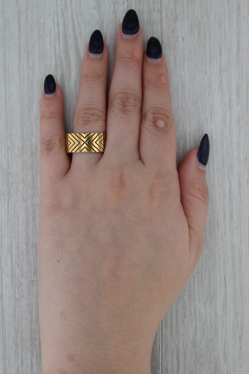 Effy Men's Ring Sterling Silver Gold Plated Size 10.25 Ring X Pattern