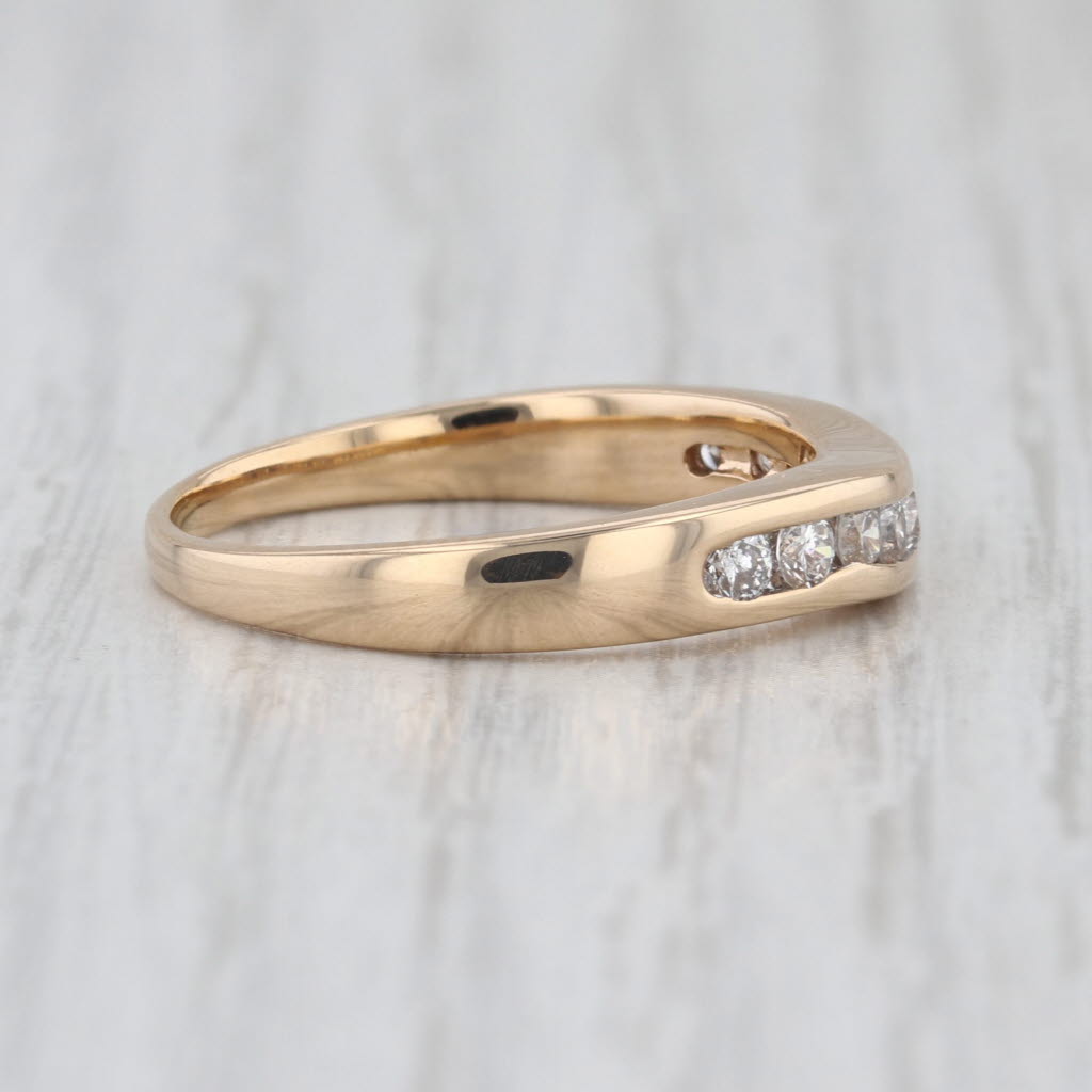 0.45ctw Curved Diamond Wedding Band 14k Gold Size 8.5 Anniversary Stackable
