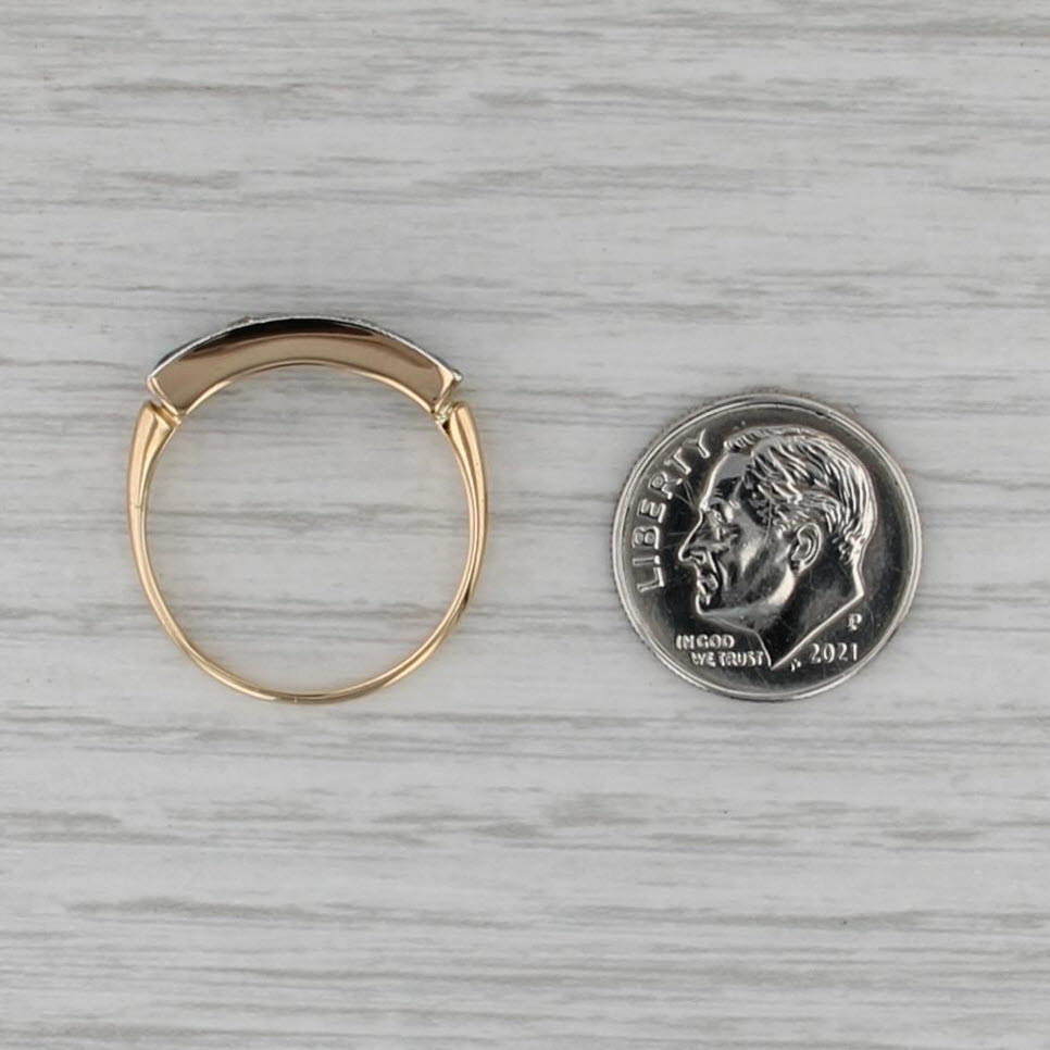 1.89ctw 3-Stone Lab Created Sapphire Diamond Ring 18k Yellow Gold Size 8.5